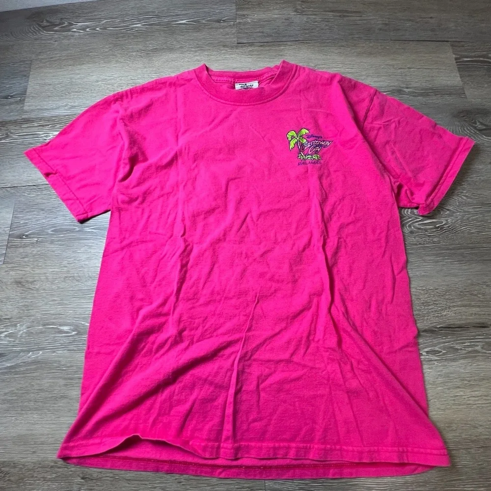 Disney Cruise Line T-Shirt Unisex Large Hot Pink Castaway Cay Bahamas Graphic